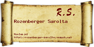 Rozenberger Sarolta névjegykártya